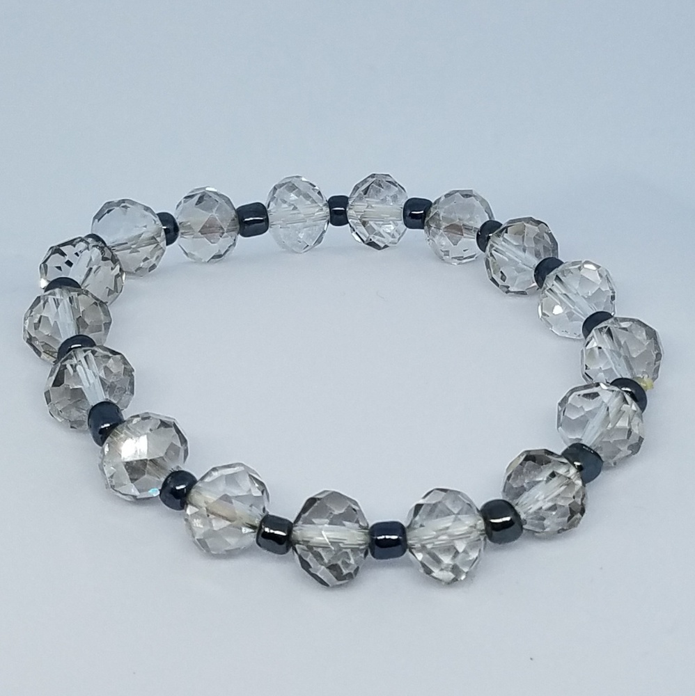 Handmade light-catching stretch bracelet